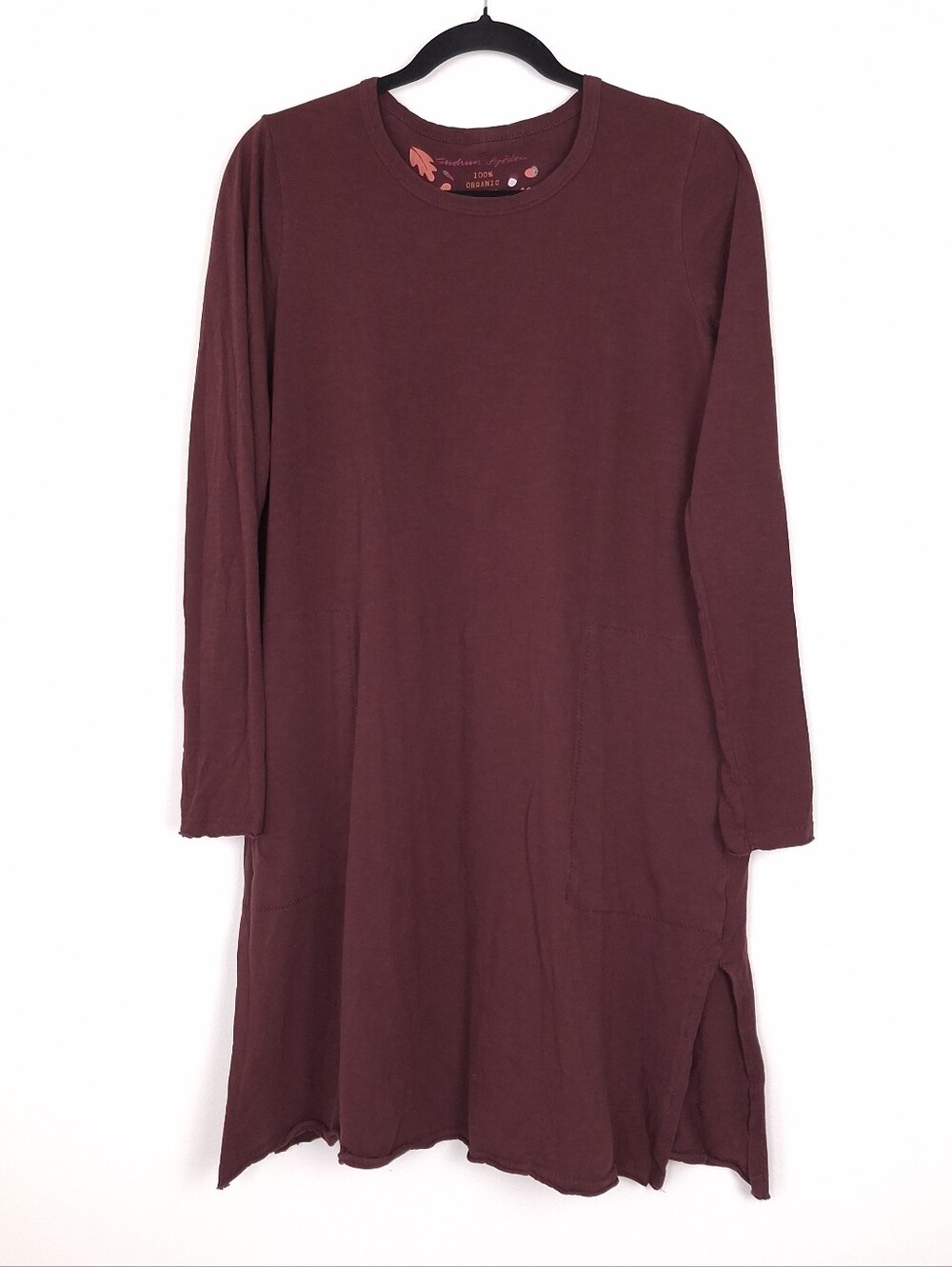 Gudrun Sjoden organic cotton jersey tunic dress long sleeve Lagenlook pockets